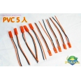 JST PVC 10cm 連接線/插頭(公/母5對裝)
